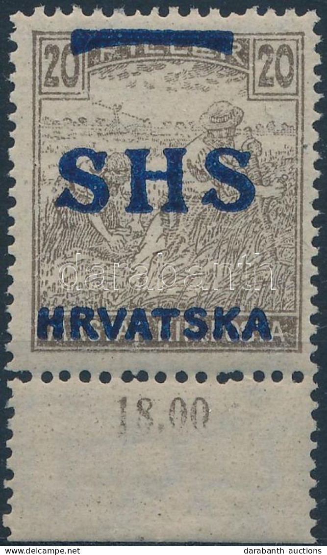 ** SHS 1918 Arató 20f Barna Helyett Világosbarna Színben. Signed: Bodor. Certificate: Zrinjscak - Autres & Non Classés