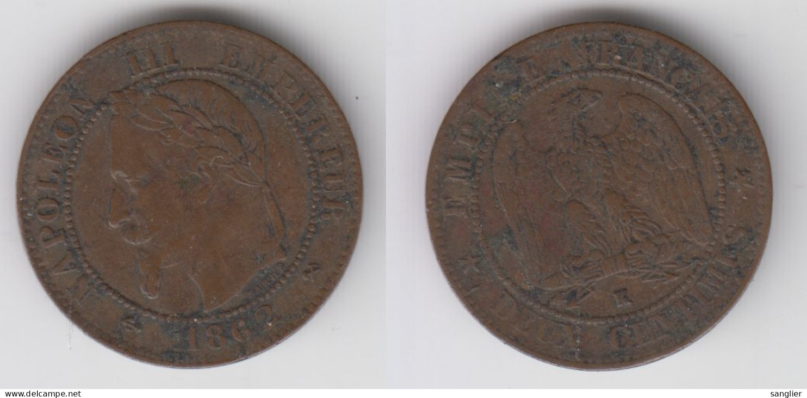 2 CENTIMES 1862 K - 2 Centimes