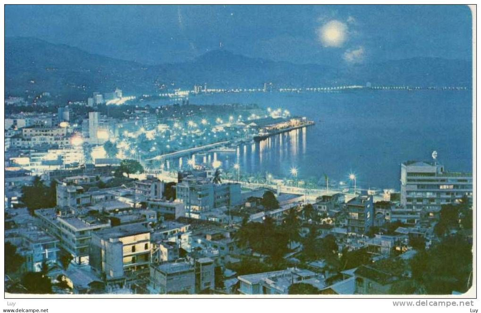 Mexico - Panoramica De Acapulco, Vista Nocturna (Night View) 1969, Mond, Moon, Luna, Lune - Mexique