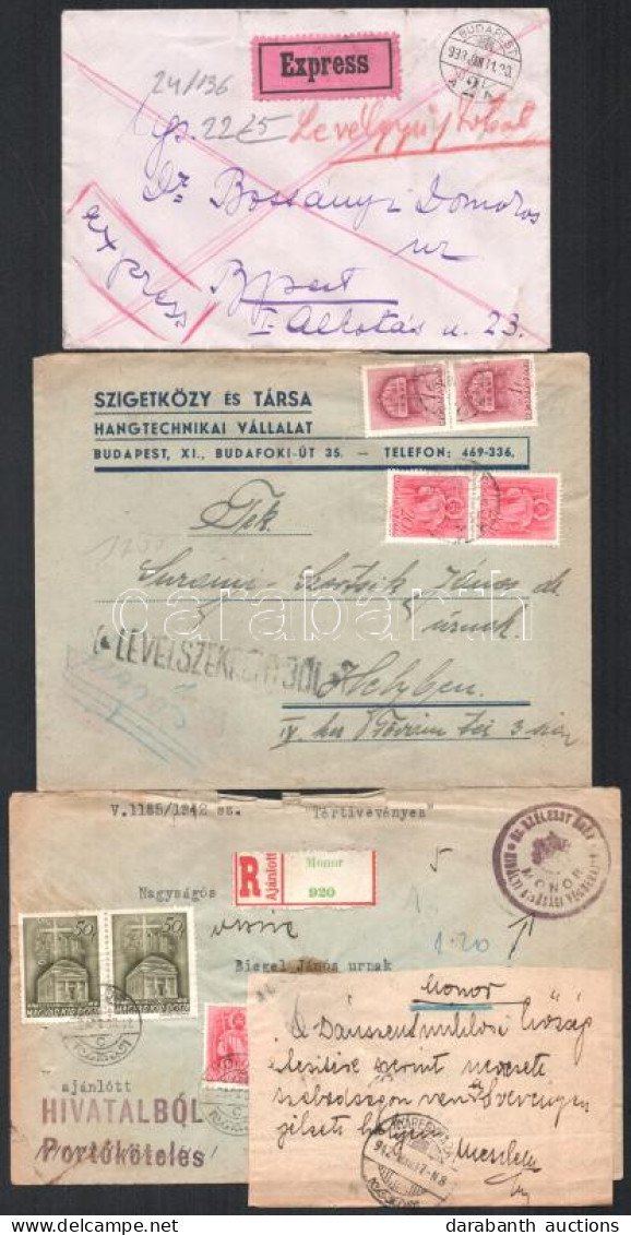 1931-1942 5 Db Feladónak Visszaküldött Levél , Közte Ajánlottak, Expressz Valamint 1 Levélszekrényből - Other & Unclassified