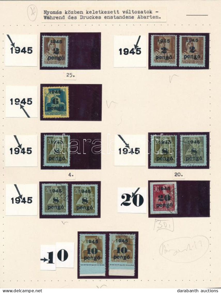 **, *, O 1945 Kisegítő 12 Db Lemezhibás Bélyeg - Sonstige & Ohne Zuordnung