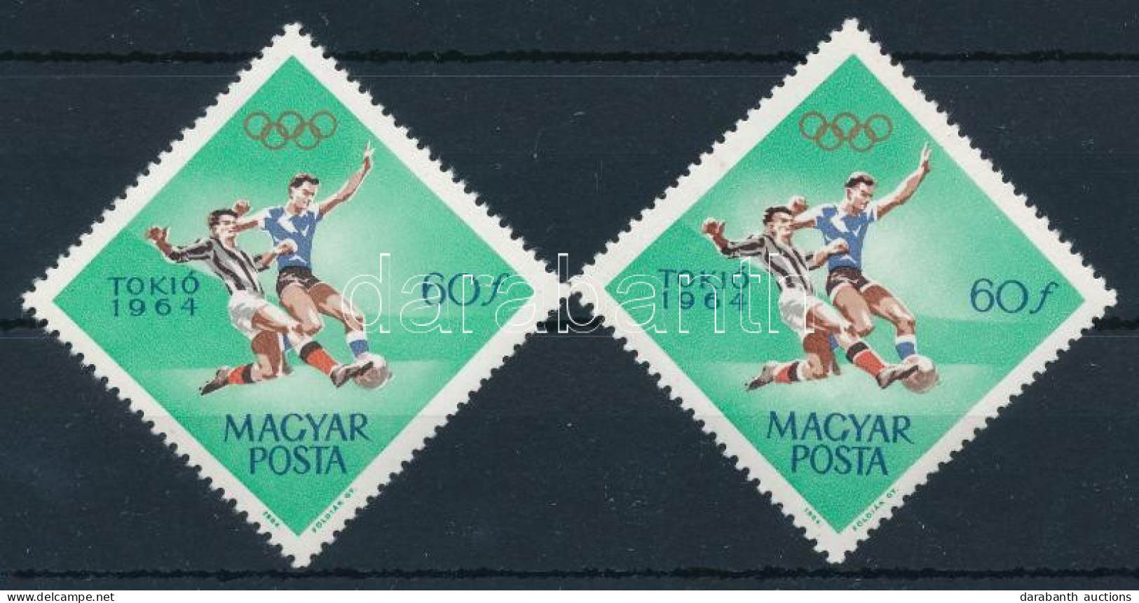 ** 1964 Olimpia (IV.) - Tokió 60f A Virágos Barna Szín Eltolódásával + Támpéldány - Other & Unclassified