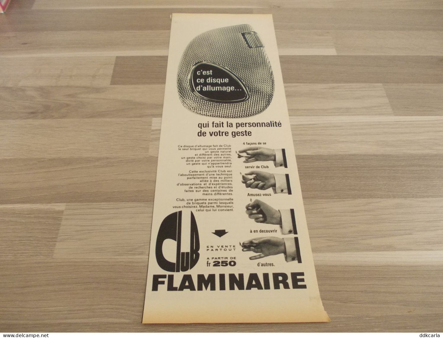 Reclame Advertentie Uit Oud Tijdschrift 1963 - C'est Ce Disque D'allumage - CLUB Flaminaire - Publicités