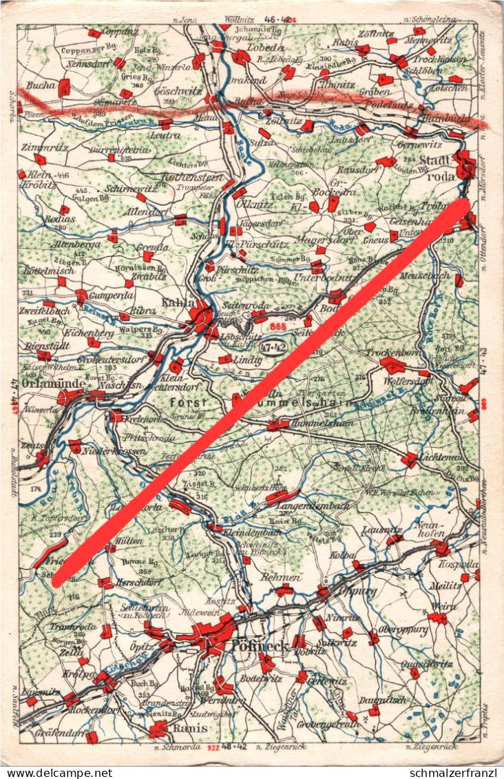 Wona Hauschting AK 868 Pößneck Orlamünde Stadtroda Kahla Ranis Jena Lobeda Göschwitz Maua Rutha Freienorla Rothenstein - Poessneck