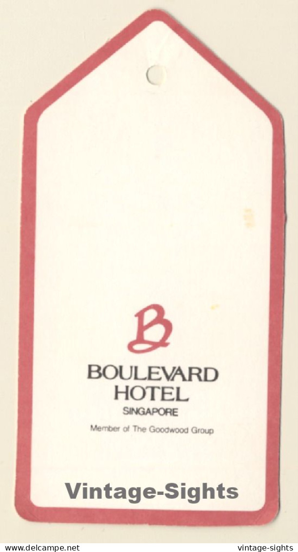 Singapore: Boulevard Hotel (Vintage Hotel Luggage Tag) - Etiquetas De Hotel