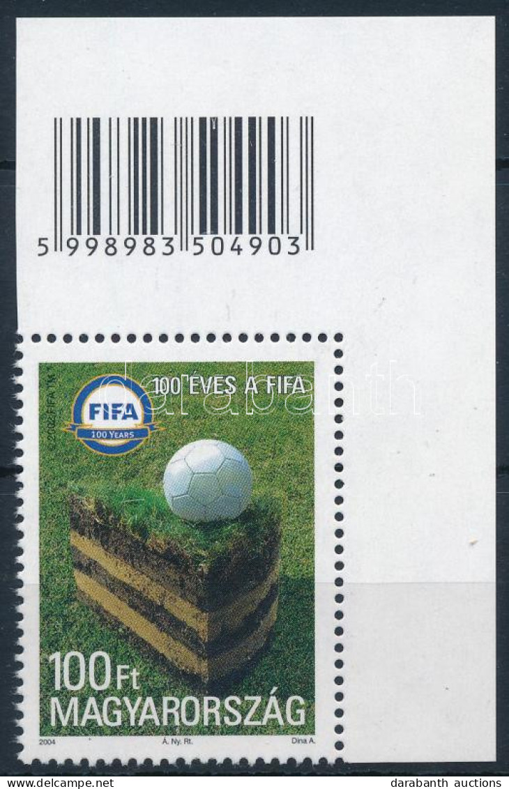 ** 2004 100 éves A FIFA ívsarki Vonalkódos Bélyeg - Other & Unclassified