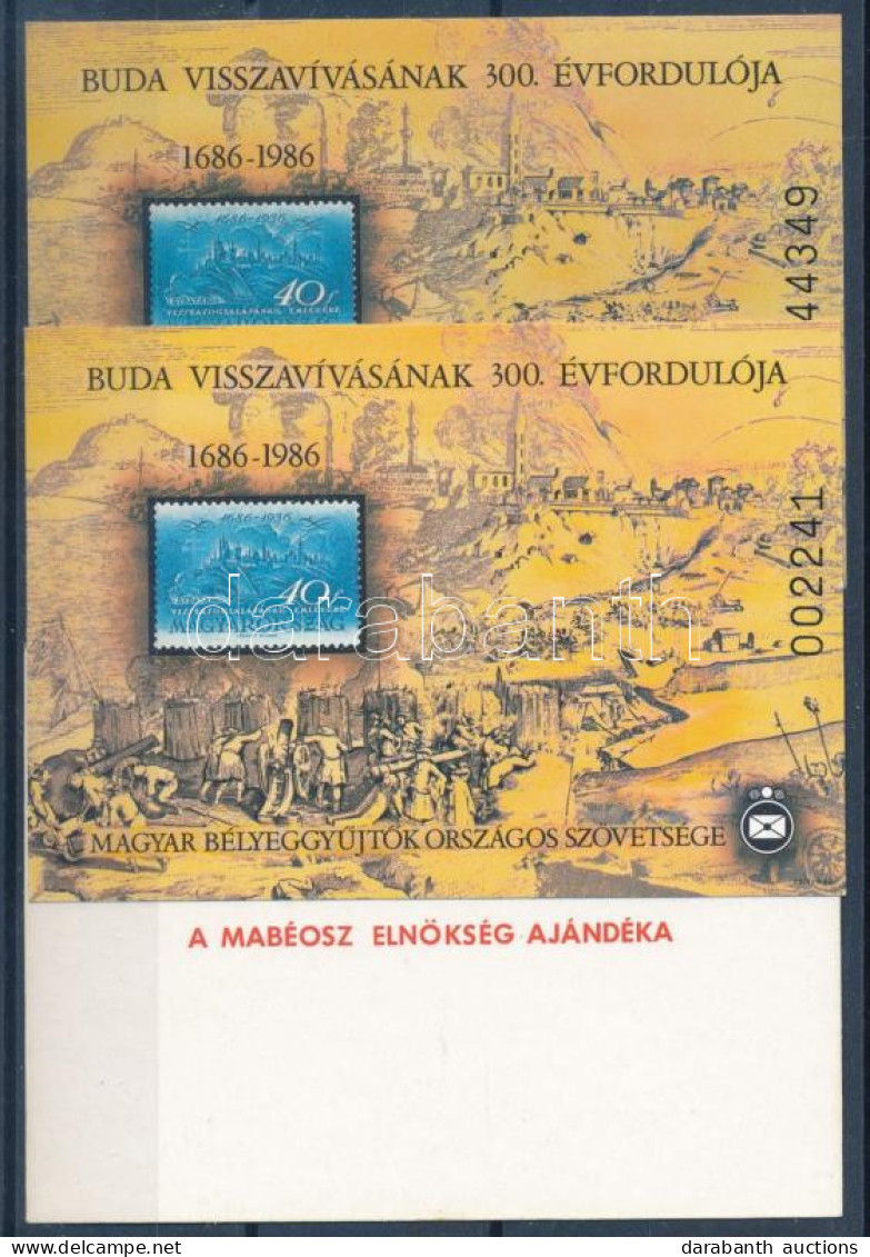 ** 1986/1+K1+KA1 Budavár Emlékív 3 Klf Változat (9.400) / Souvenir Sheet Collection Of 3 - Sonstige & Ohne Zuordnung