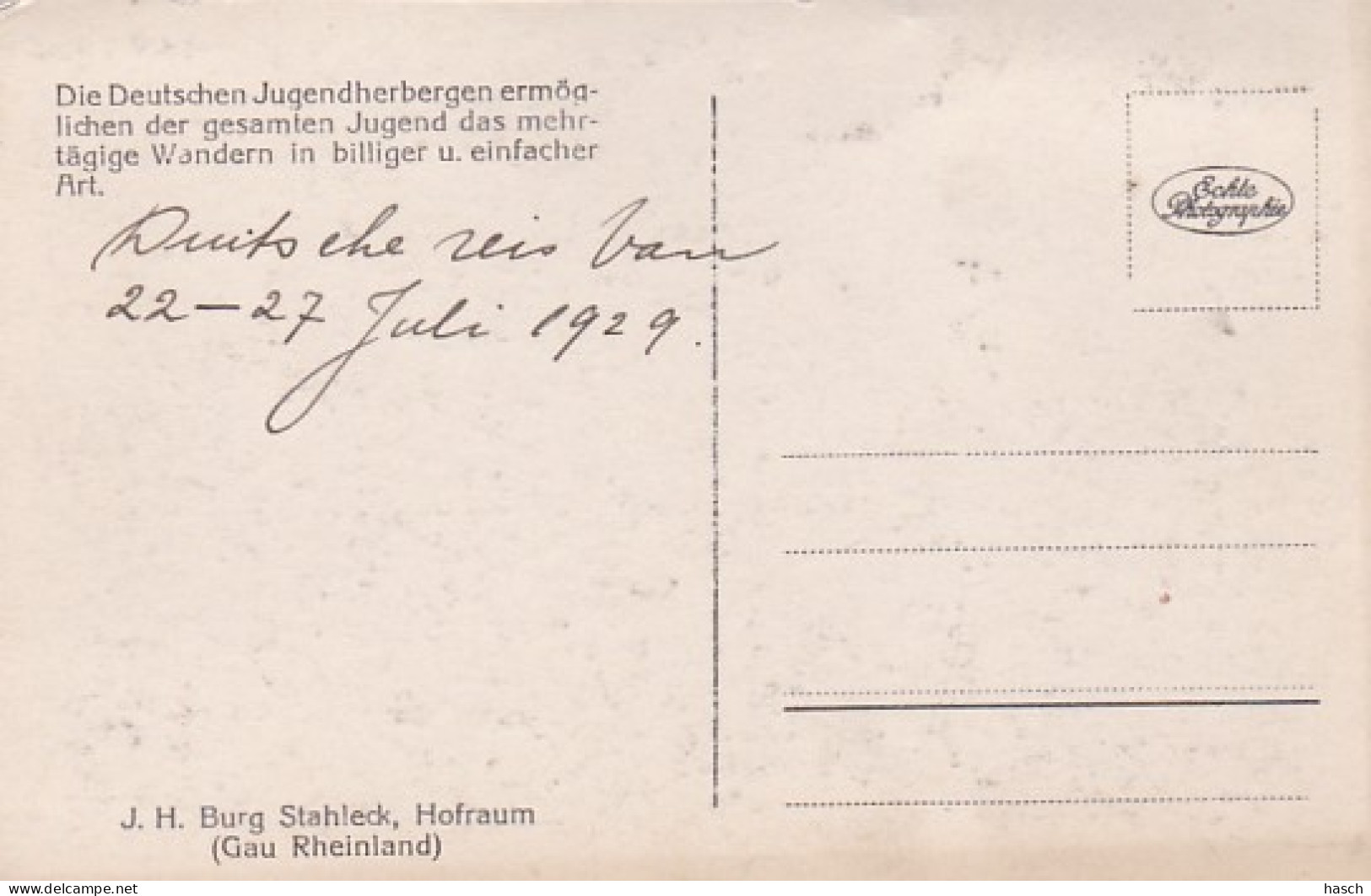 3817	75	Hofraum, J. H. Burg Stahleck 1929 (sehen Ecken) - Bacharach