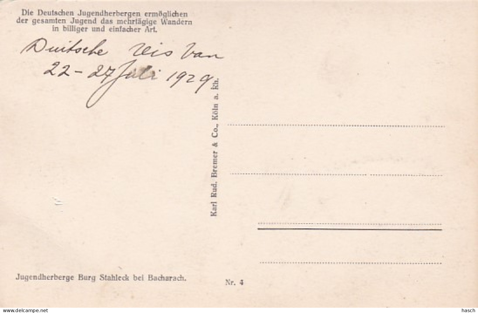 3817	78	Stahleck, Jugendherberge Burg Stahleck 1929 (sehen Ecken) - Bacharach