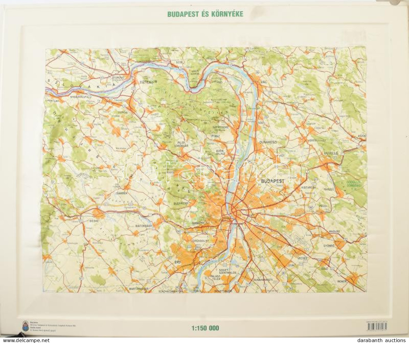 Budapest és Környéke, 3D-s Műanyag Domborzati Térkép, 1:150.000,Bp., HM Zrínyi Térképészeti és Kommunikációs Szolgáltató - Other & Unclassified