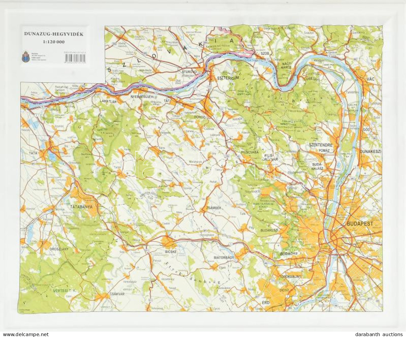 Dunazug-hegyek, 1:120.000, 3D-s Műanyag Domborzati Térkép, Bp., HM Zrínyi Nonprofit Kft., Jó állapotban, 56x67 Cm - Other & Unclassified