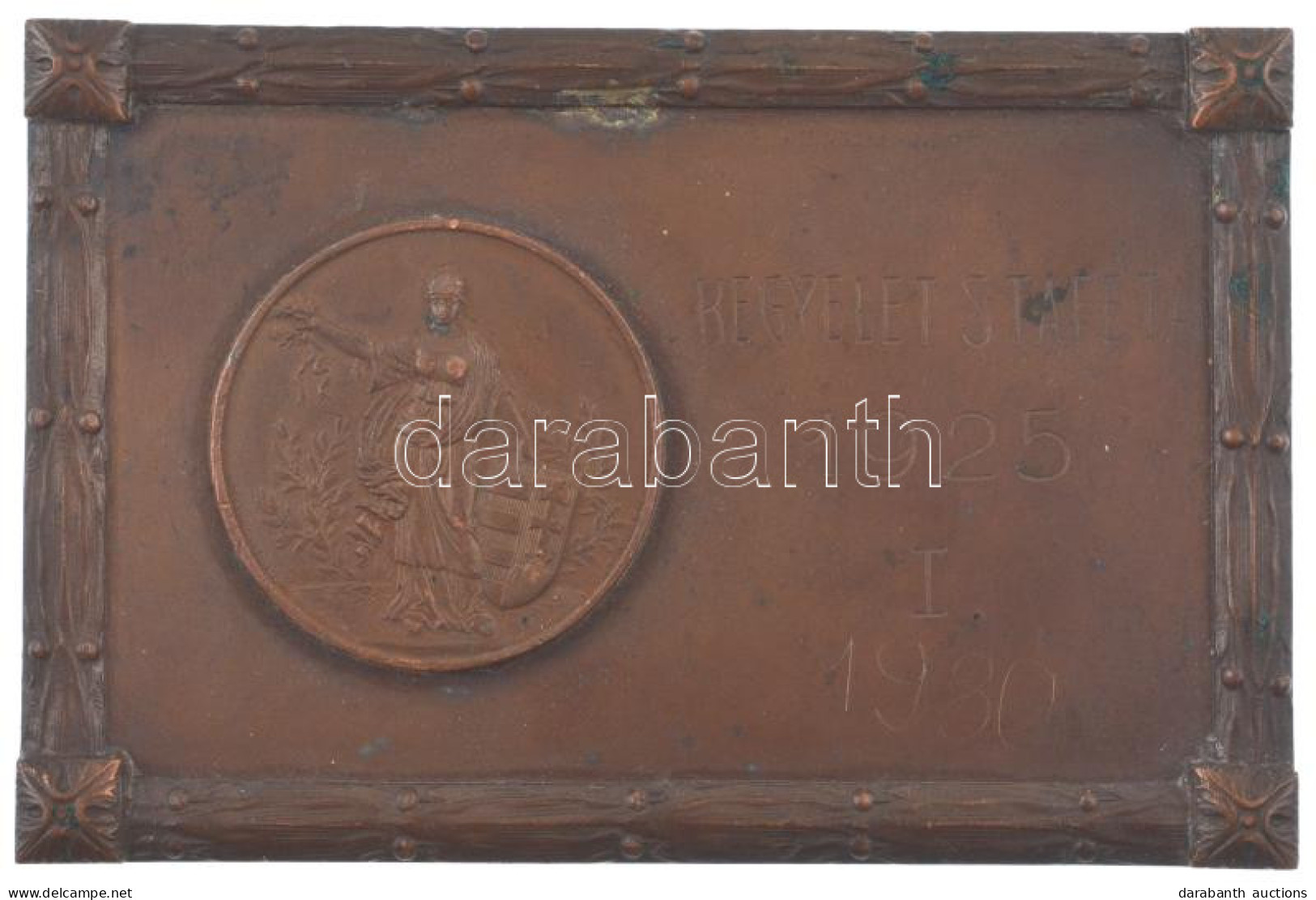 1925. "Magyar Athletikai Szövetség - Kegyelet Staféta 1925 I." Bronz Emlékplakett (98x65mm) T:XF - Unclassified