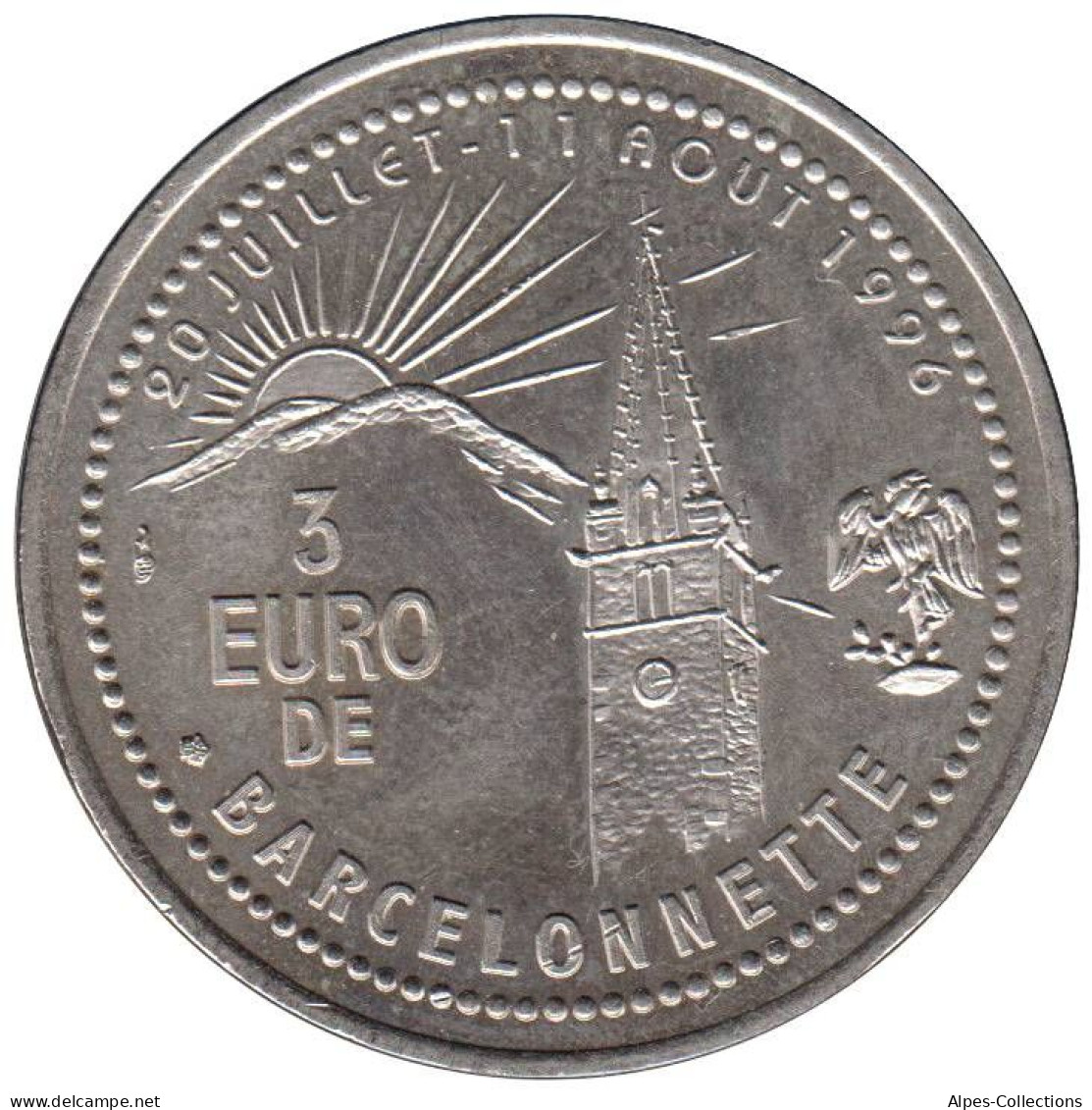 BARCELONNETTE - EU0030.1 - 3 EURO DES VILLES - Réf: T113 - 1996 - Euros Des Villes