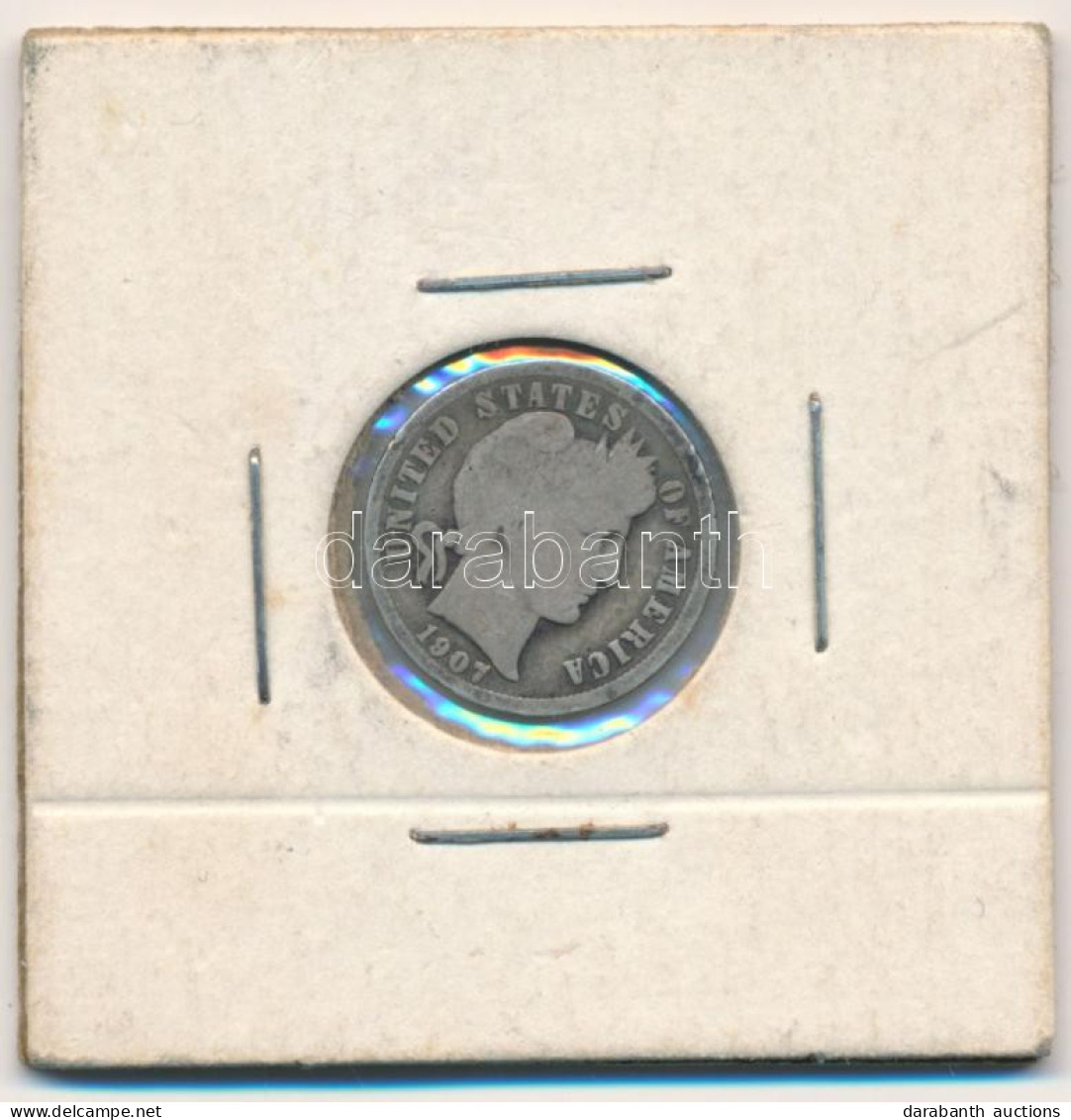 Amerikai Egyesült Államok 1907. 1d (10c) Ag "Barber" T:F USA 1907. 1 Dime (10 Cents) Ag "Barber Dime" C:F Krause KM#113 - Non Classés