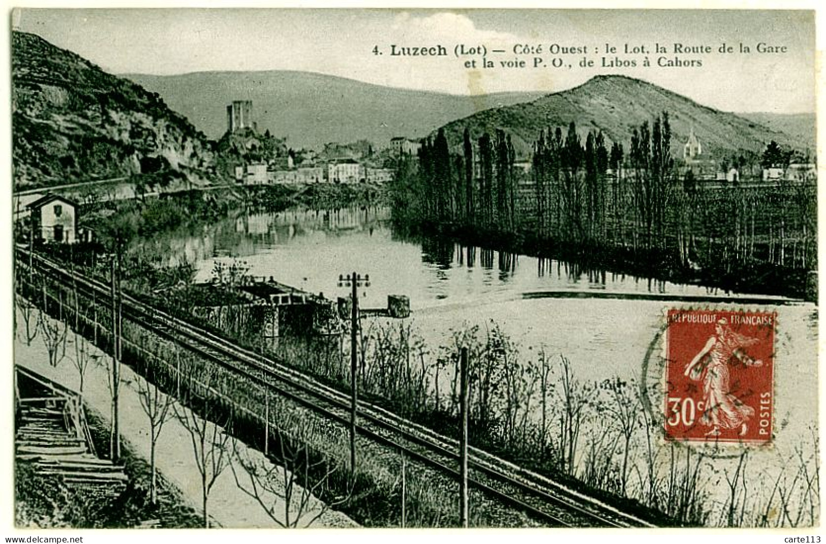 46 - B18675CPA - LUZECH - Route De La Gare Et Voie PO Libos - Cahors - Très Bon état - LOT - Luzech