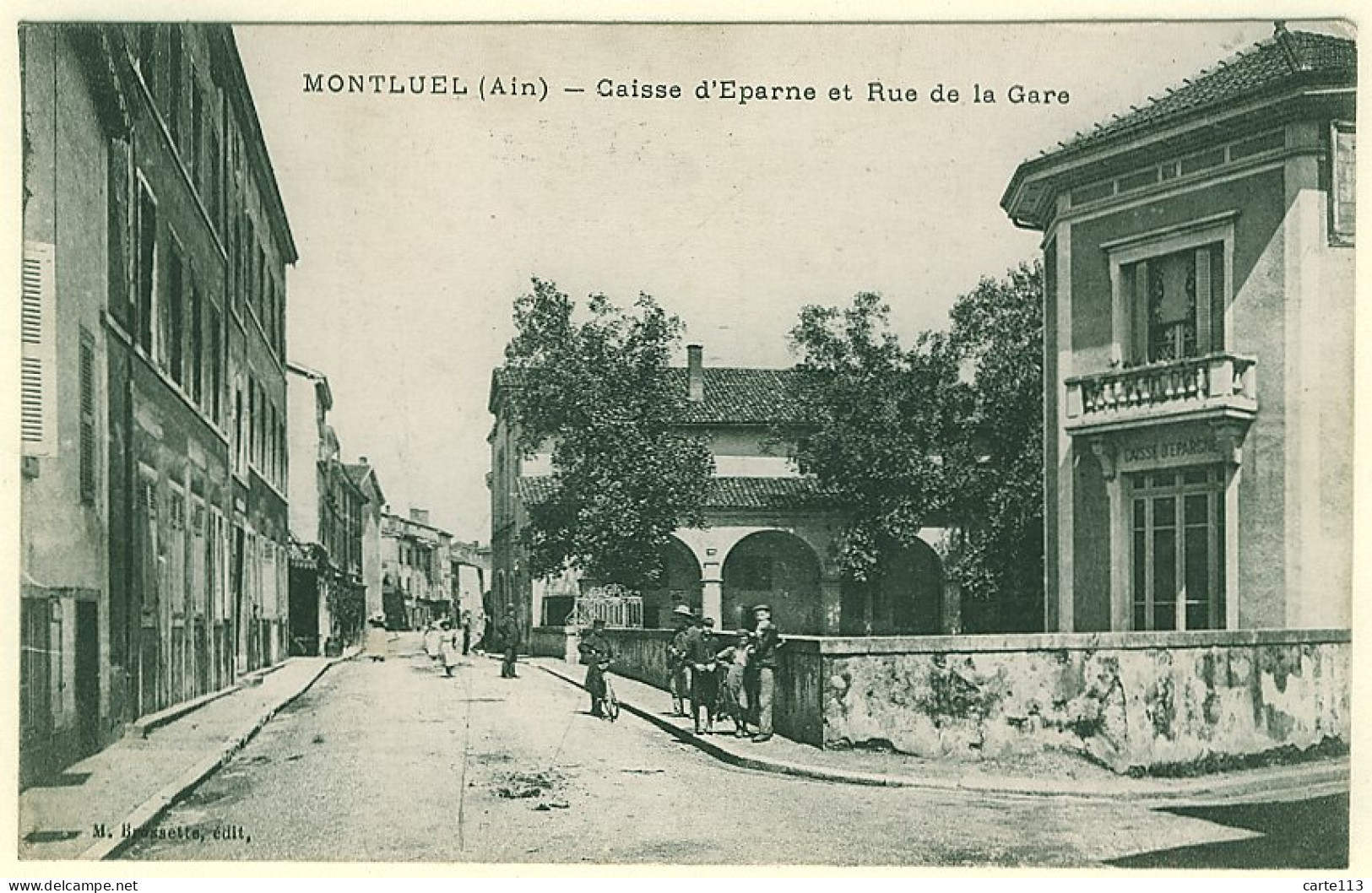 1 - B12338CPA - MONTLUEL - Caisse D'epargne Et Rue De La Gare - Très Bon état - AIN - Montluel