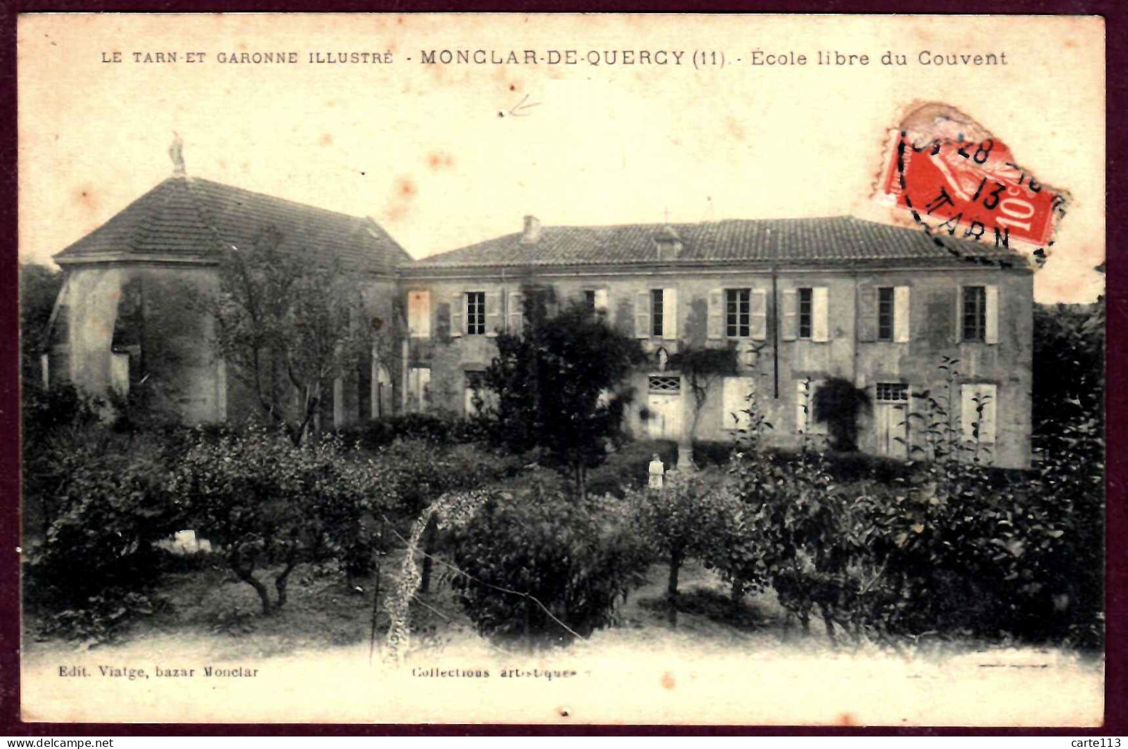 82 - B27944CPA - MONCLAR DE QUERCY - Ecole Libre Du Couvent. - Bon état.  Trous D'épingle Et Petites Rousseurs - TARN-ET - Montclar De Quercy