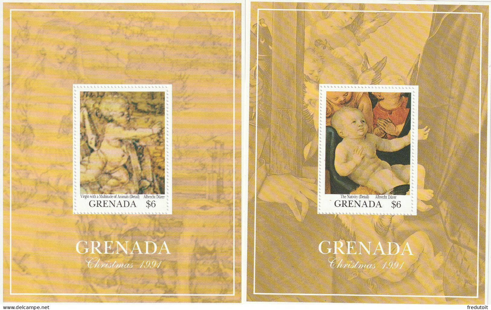 GRENADE - 2 BLOCS N°276/7 ** (1991) Oeuvres D'Albrecht Dürer - Grenade (1974-...)