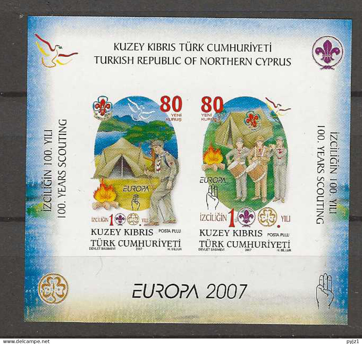 2007 MNH Cyprus Turkish Block Postfris** - 2007