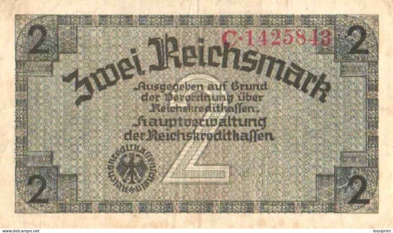 Germany:2 Reichmark, Pre 1944 - Sonstige & Ohne Zuordnung