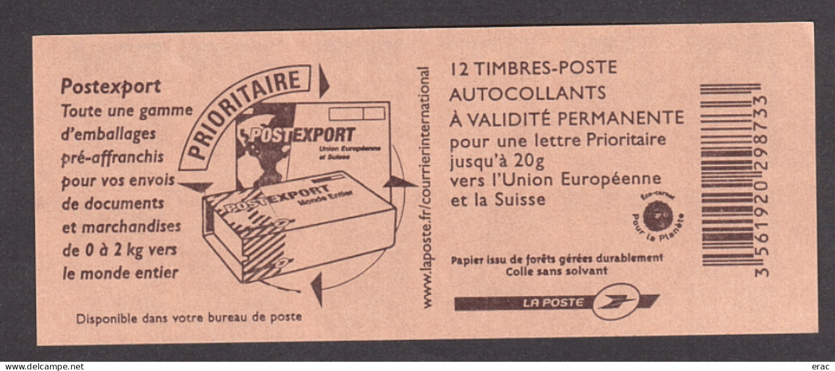 France - Autoadhésif - Carnet 592-C1 - Neuf ** - Marianne De Beaujard - Postexport - Booklets