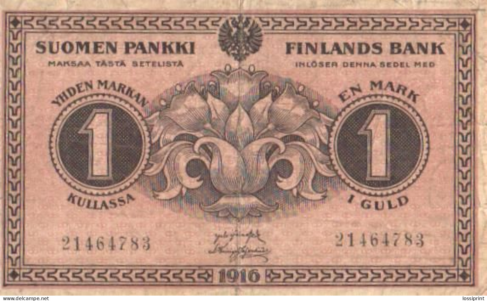 Finland:1 Mark 1916 - Finlandia