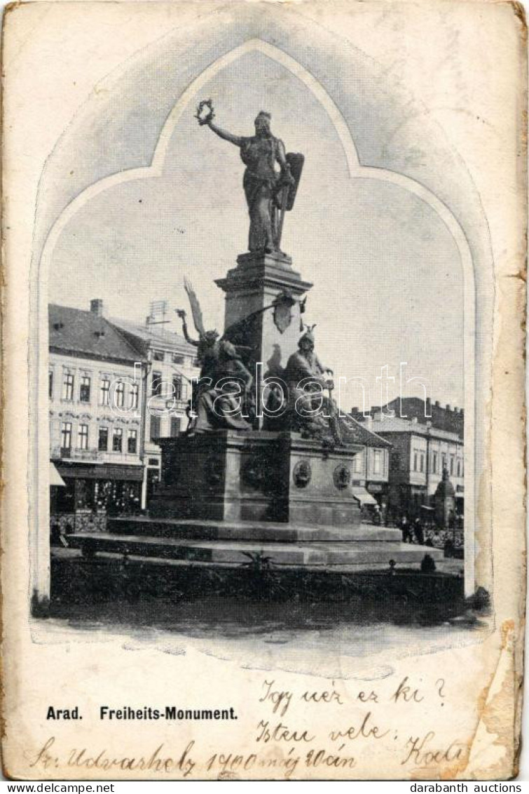 * T3/T4 1900 Arad, Szabadság Szobor, üzletek / Monument, Shops (EB) - Non Classés