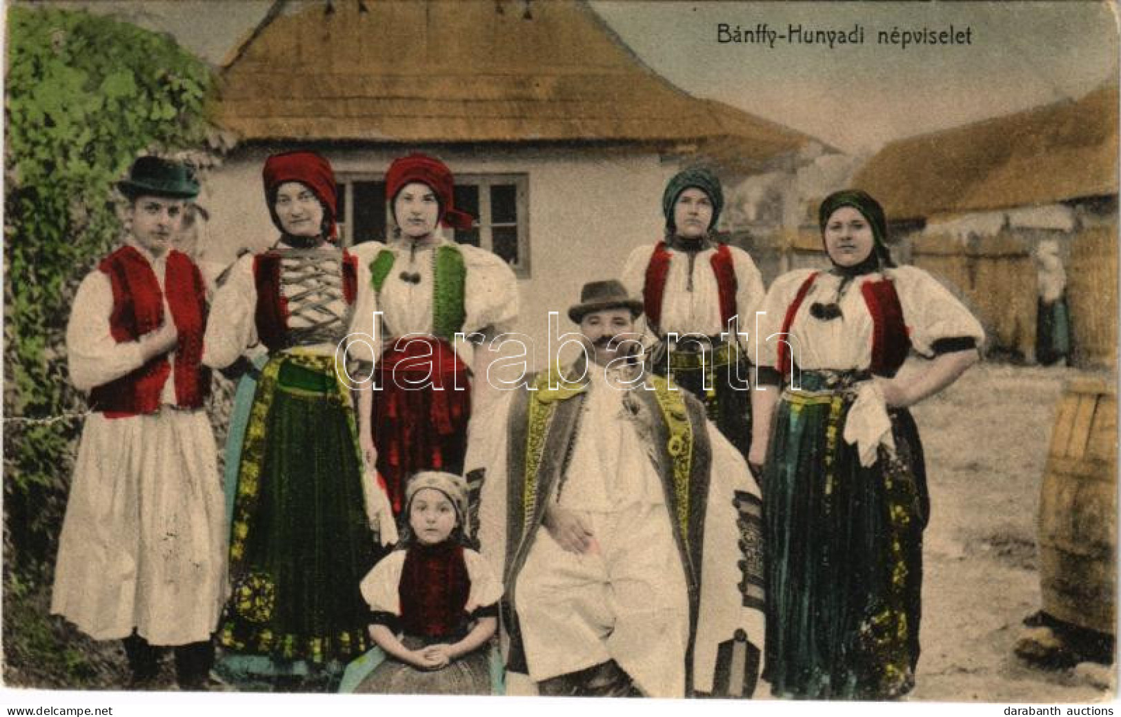 T3 1910 Bánffyhunyad, Huedin; Bánffy-Hunyadi Népviselet, Erdélyi Folklór / Transylvanian Folklore (szakadás / Tear) - Zonder Classificatie