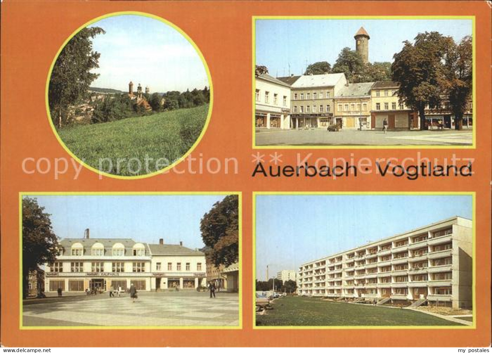 72324101 Auerbach Vogtland 3 Tuerme Friedensplatz Schloss Kontakt Kaufhaus Max R - Auerbach (Vogtland)