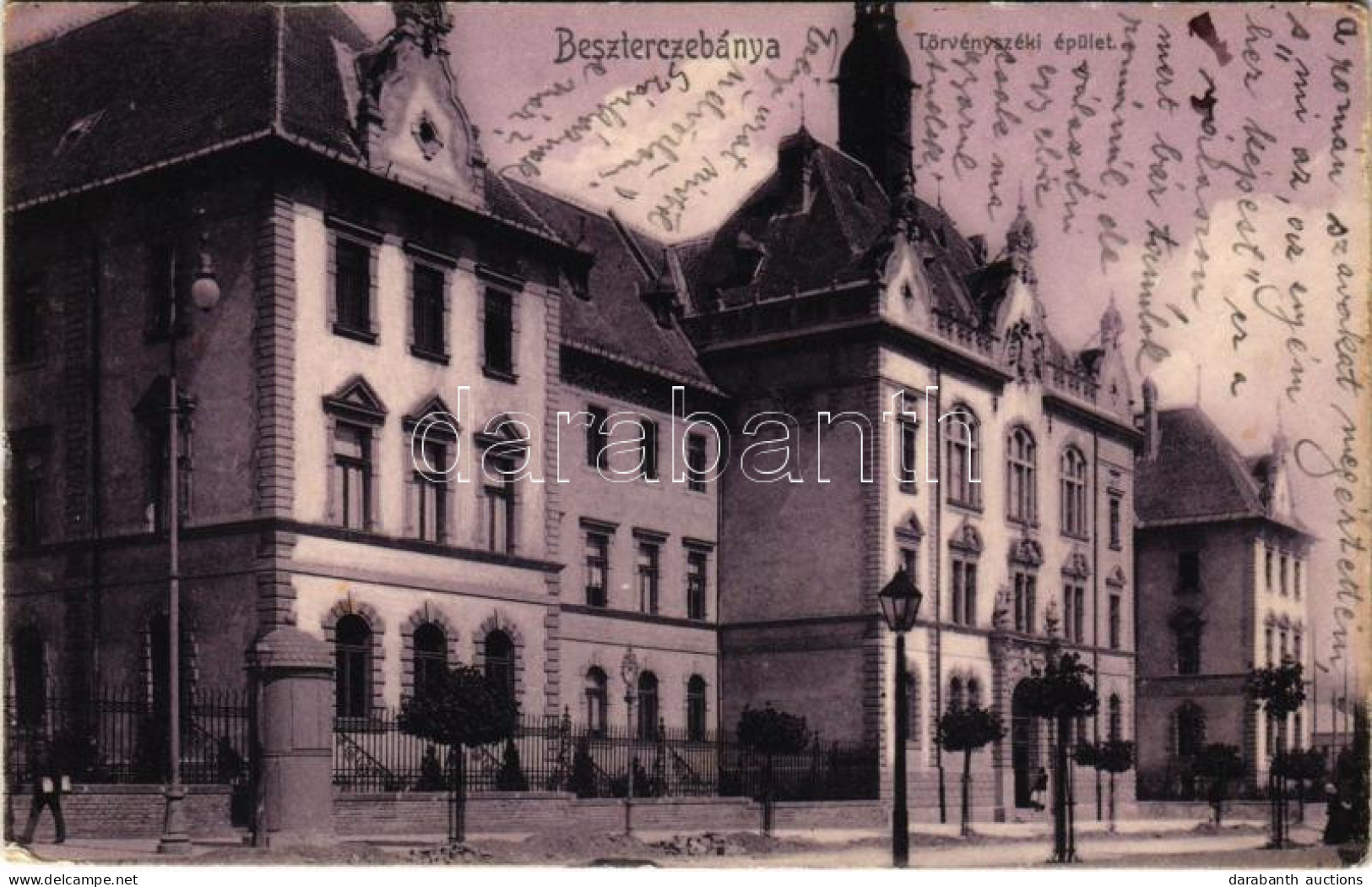 T3 1906 Besztercebánya, Banská Bystrica; Törvényszéki épület. Sonnenfeld Mór Kiadása / Court (kis Szakadások / Tears) - Non Classés