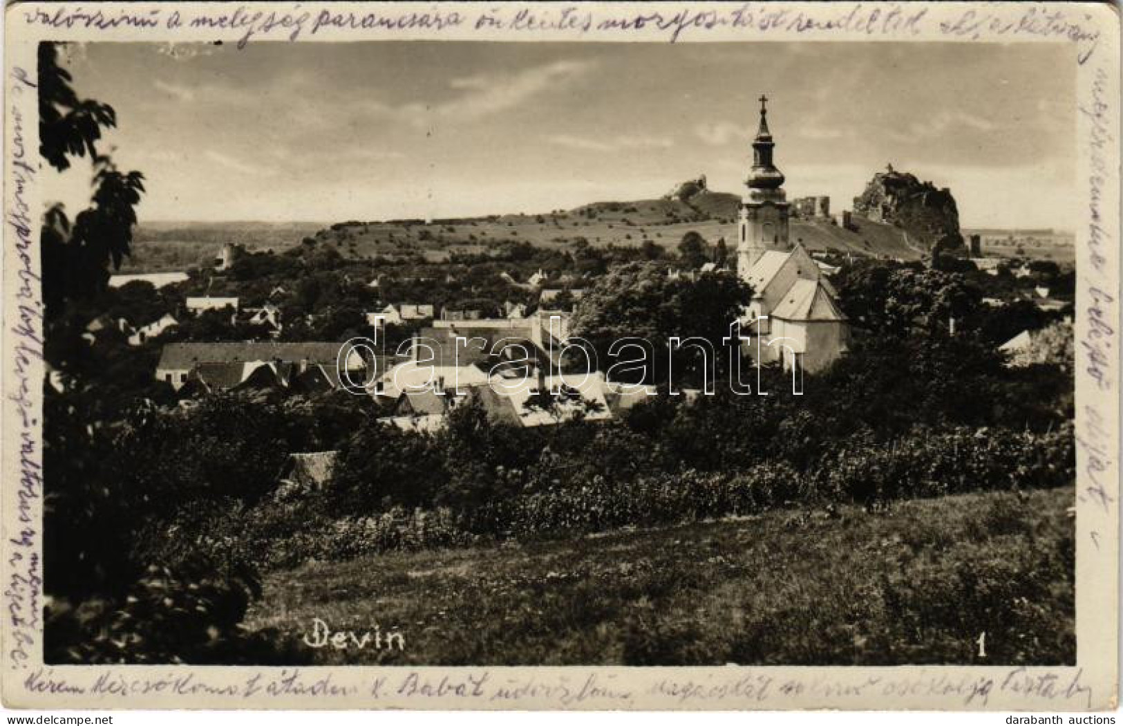 T2/T3 1928 Dévény, Theben A. D. Donau, Devín (Pozsony, Bratislava); Várrom, Templom / Castle Ruins, Church. Photo (fl) - Sin Clasificación