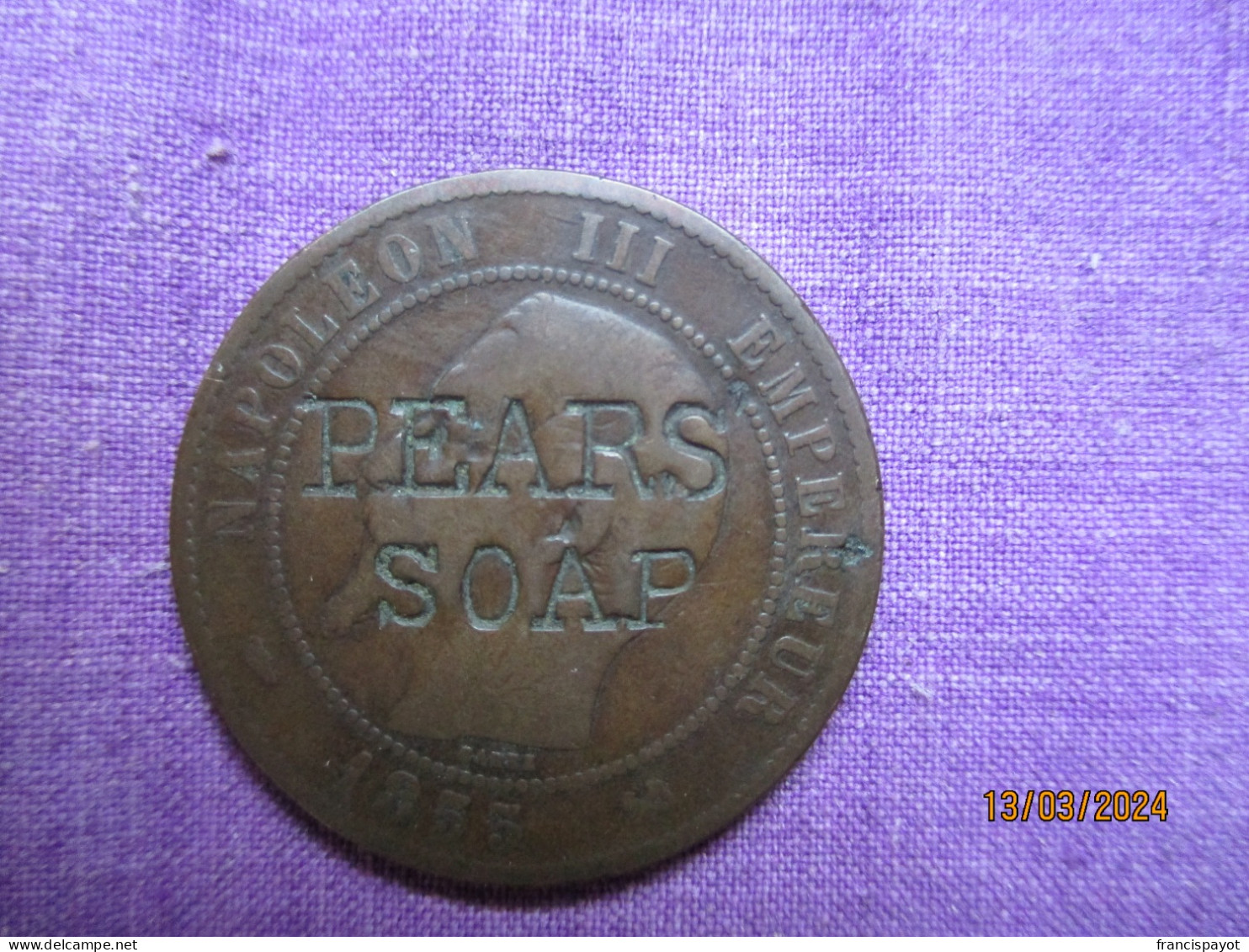 France: Jeton Pears' Soap - Module 10 Centimes 1855 - Professionals / Firms