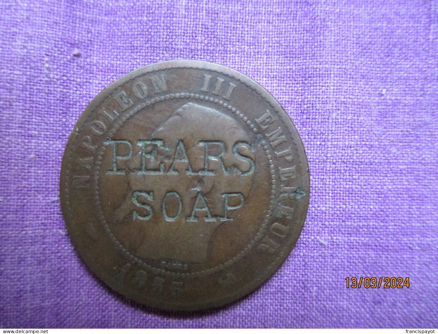 France: Jeton Pears' Soap - Module 10 Centimes 1855 - Professionnels / De Société