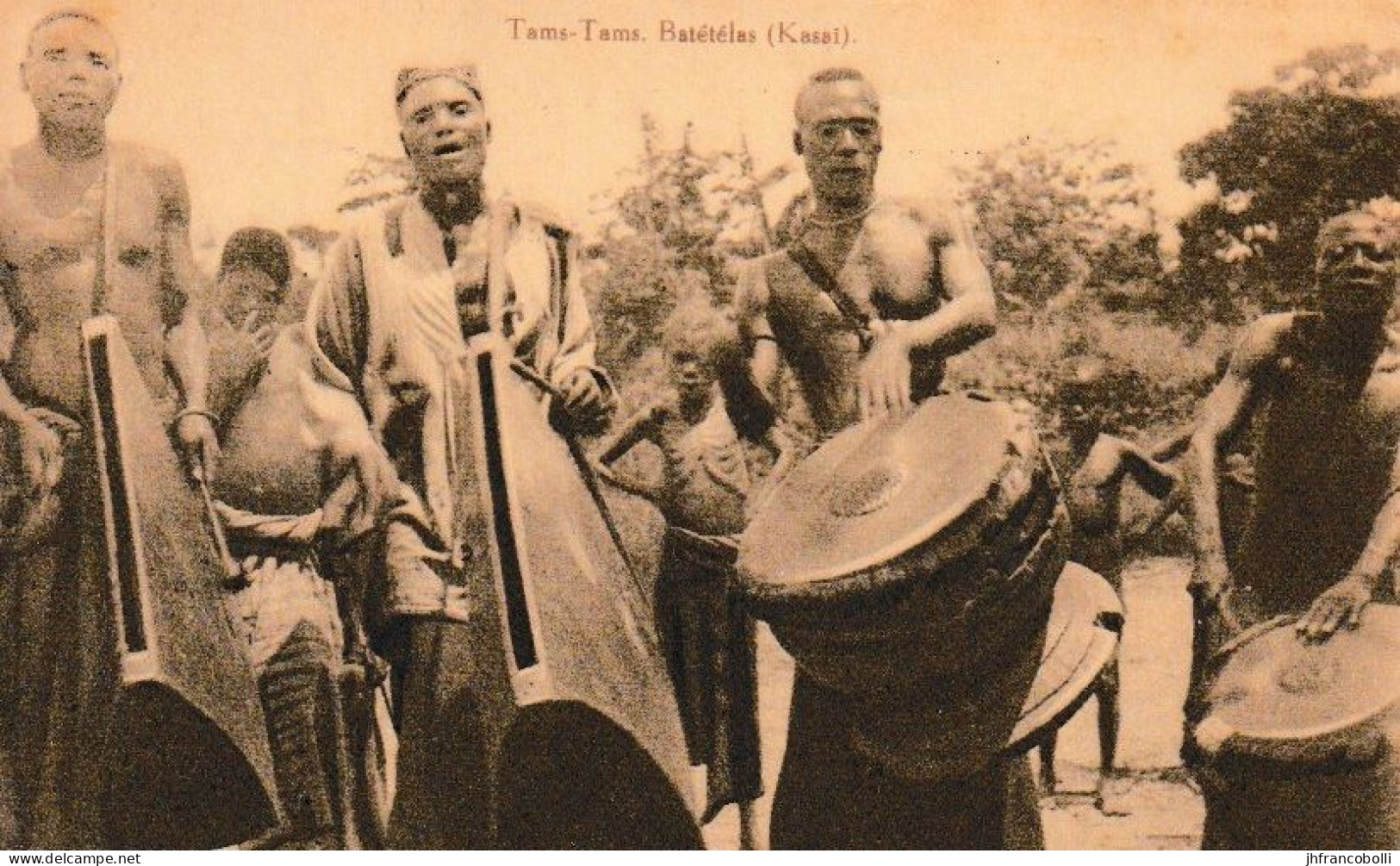 1931 BELGIAN CONGO / CONGO BELGE POST CARD WITH COB 174 TAM TAM BATETELAS (KASAI) DID NOT TRAVEL - Lettres & Documents