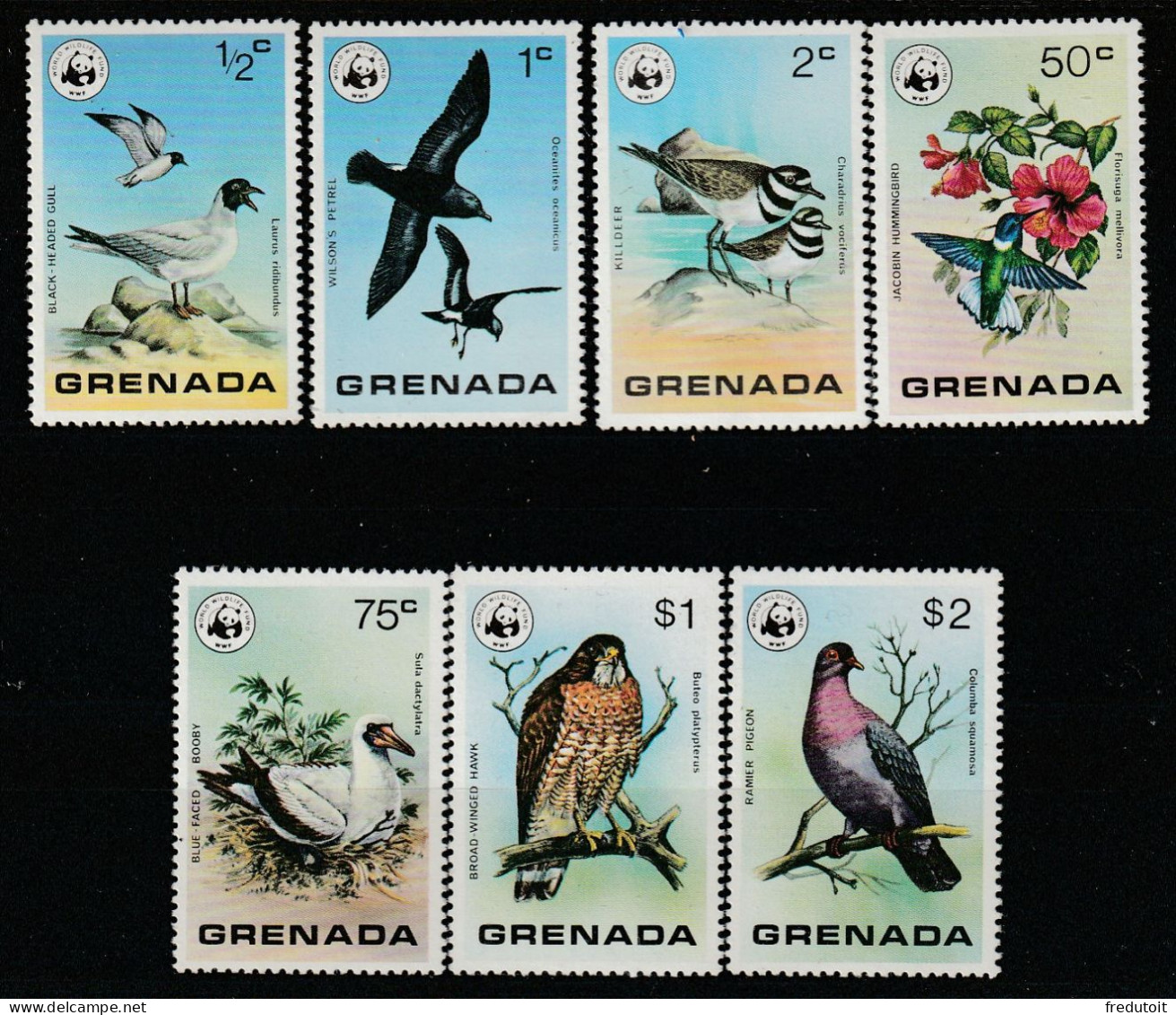 GRENADE - N°790/6 ** (1978) WWF : Oiseaux - Grenade (1974-...)