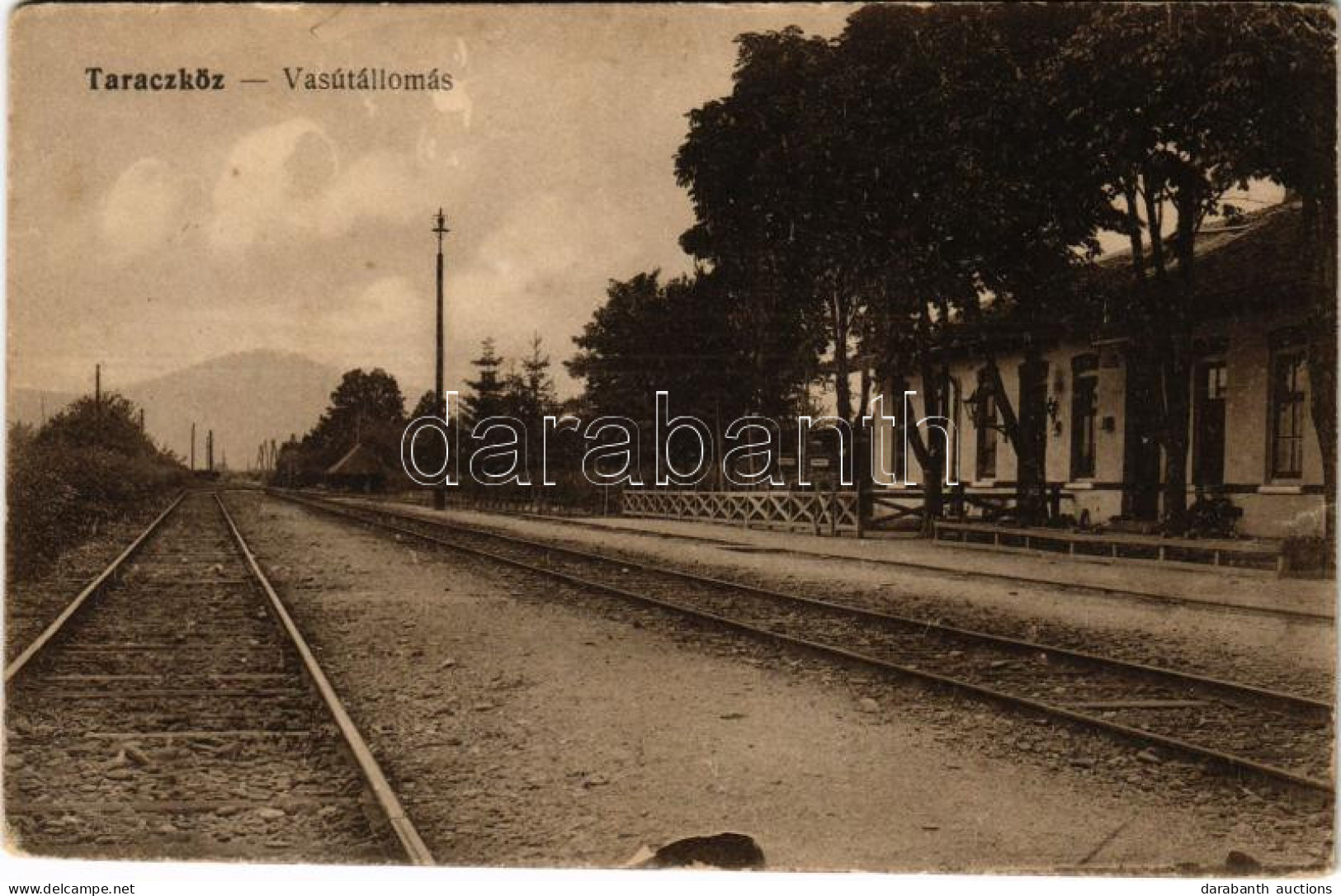 * T3 Taracköz, Teresva; Vasútállomás. Vasúti Levelezőlapárusítás 7367. / Railway Station (EB) - Ohne Zuordnung