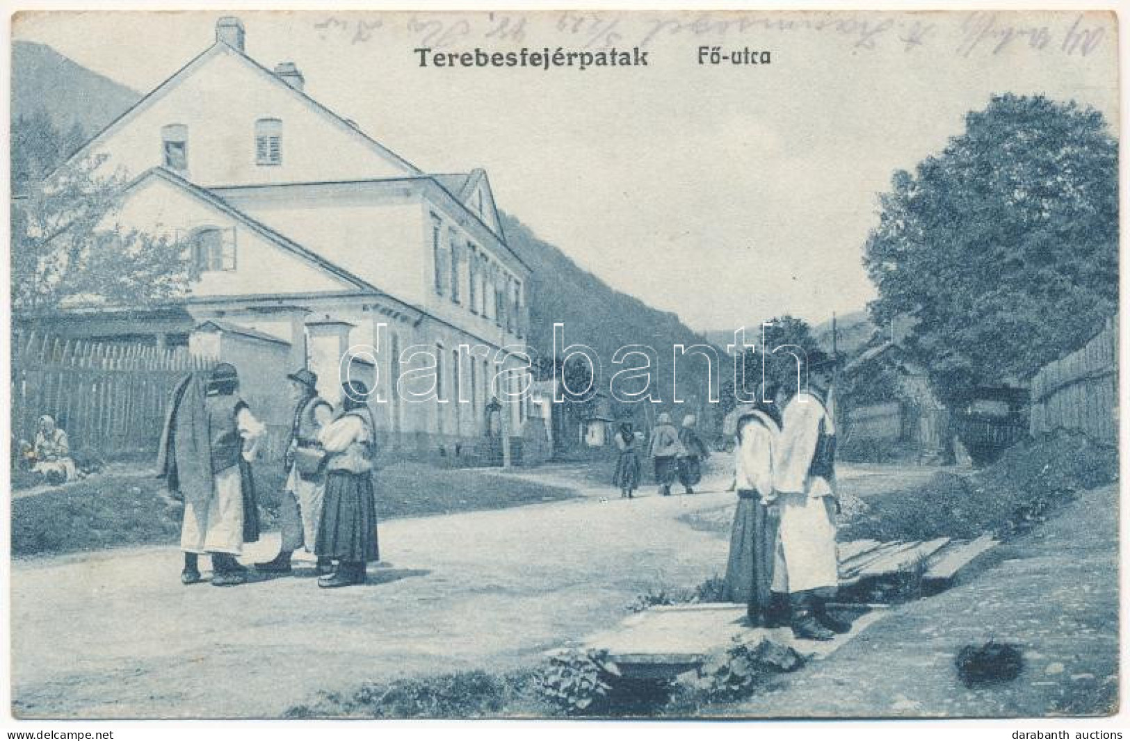 T2/T3 1915 Terebesfejérpatak, Terebes (Trebusa), Dilova, Dilove (Máramaros); Fő Utca. Berger Miksa Utóda Kiadása / Main  - Zonder Classificatie