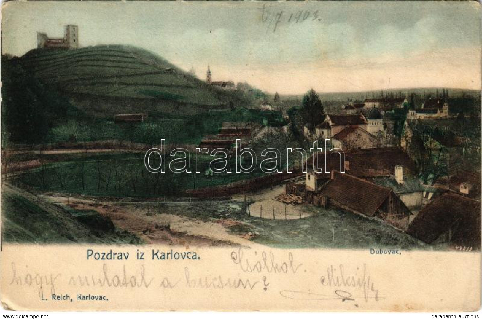 * T3 1903 Károlyváros, Karlovac; Dubovac / Dobóc Vára. L. Reich Kiadása / Castle (Rb) - Sin Clasificación