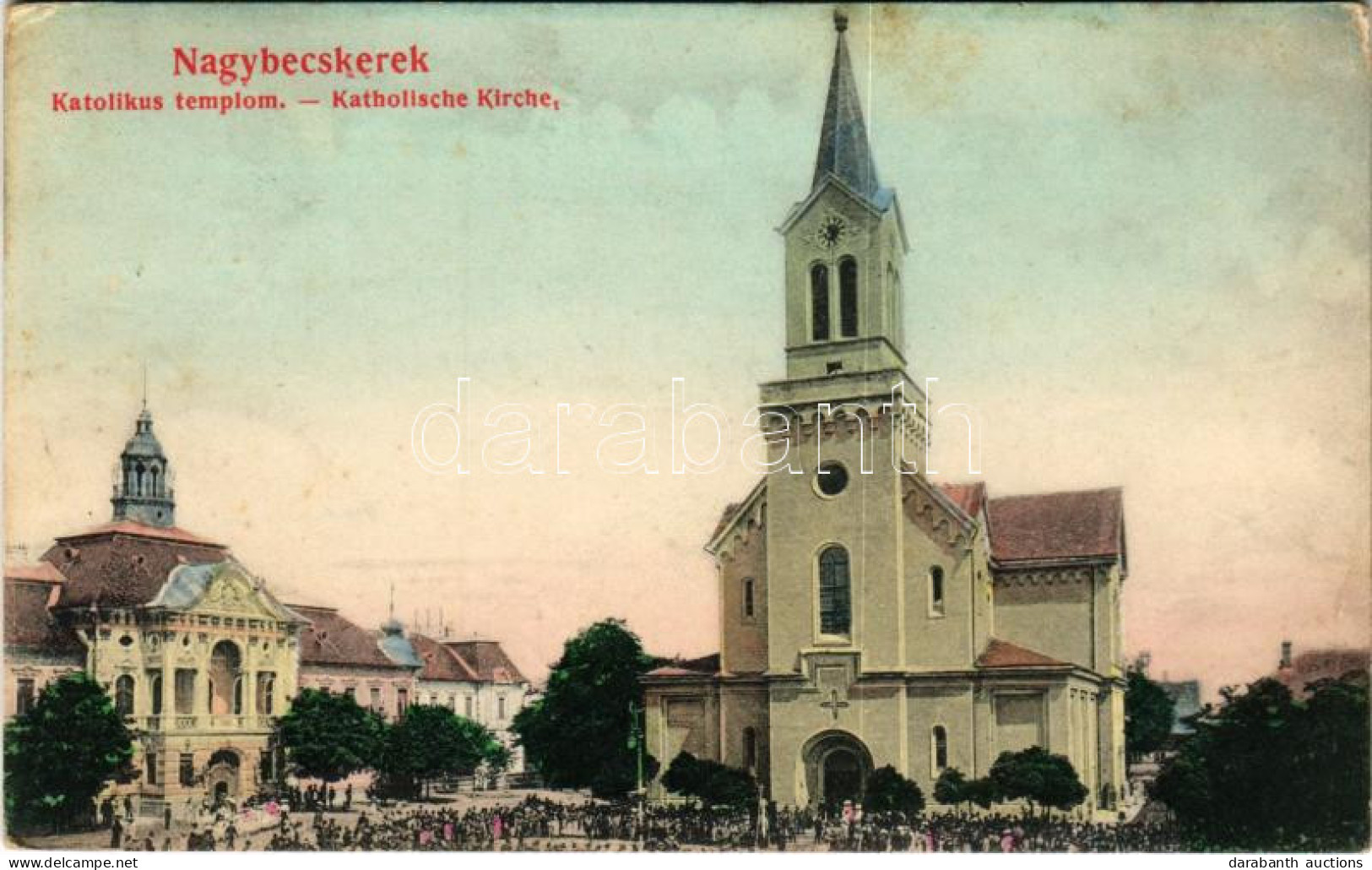 T2/T3 1906 Nagybecskerek, Zrenjanin, Veliki Beckerek; Katolikus Templom, Piac / Katolicka Crkva / Church, Market (fl) - Non Classés