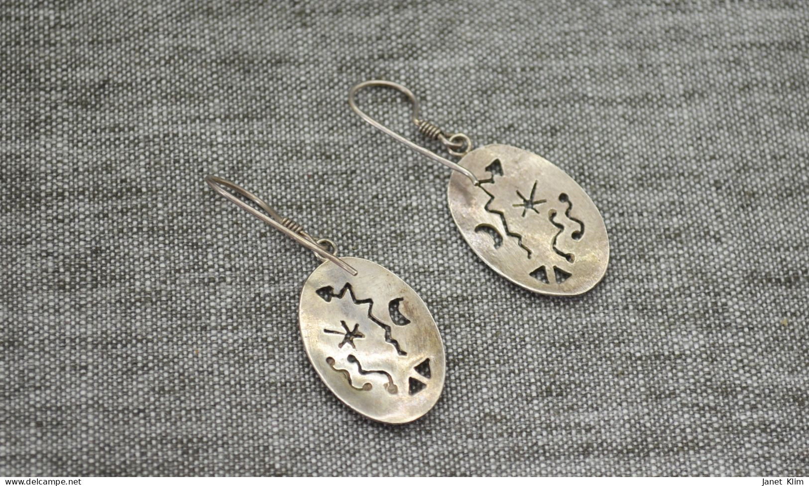 Vintage Earrings German Silver - Boucles D'oreilles