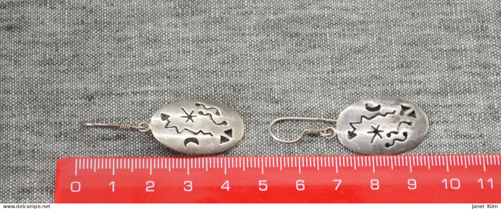 Vintage Earrings German Silver - Boucles D'oreilles