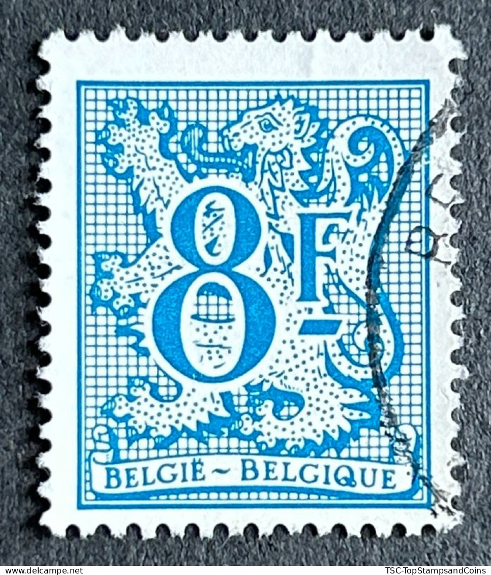 BEL2093Ua3 - Number On Heraldic Lion - 8 F Used Stamp - Belgium - 1986 - 1951-1975 Leone Araldico