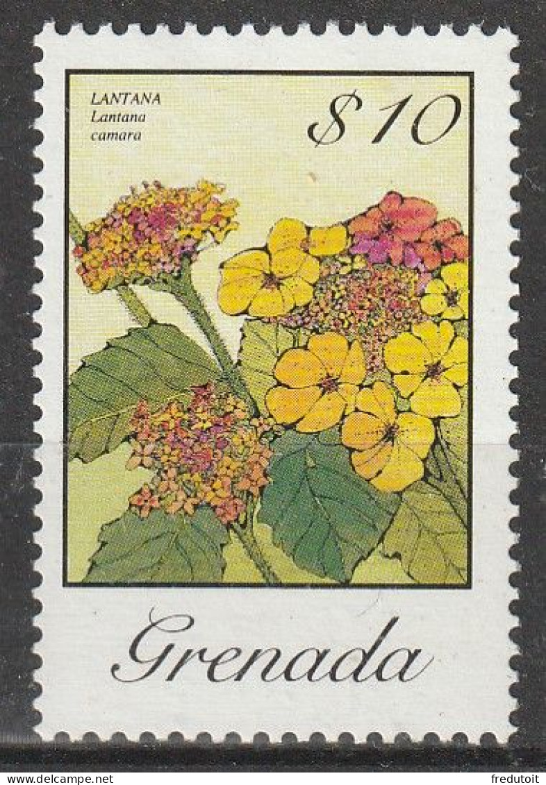 GRENADE - N°1286a ** (1985) Fleurs -- Dentelé 12 - 10d - - Grenade (1974-...)