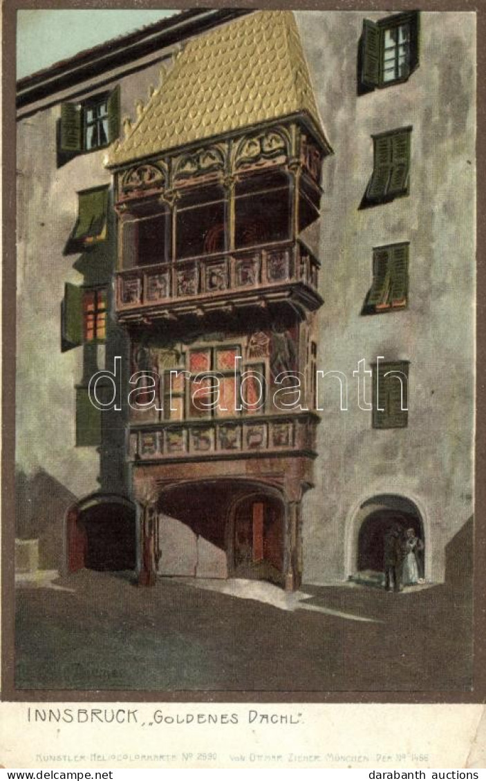 * T3 Innsbruck, "Goldenes Dachl" / Golden Roof, Ottmar Zieher, Artist Signed, Emb. (EK) - Ohne Zuordnung