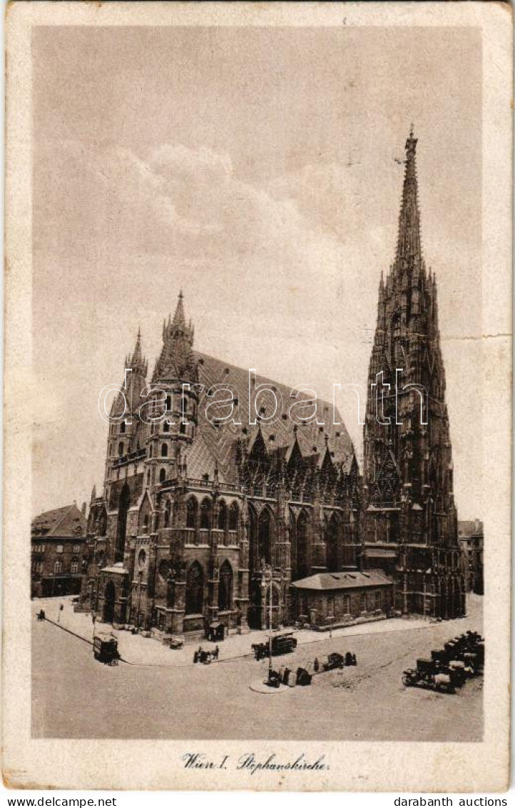 T3 1925 Wien, Vienna, Bécs; Stephanskirche / Church, Omnibus (fa) - Ohne Zuordnung