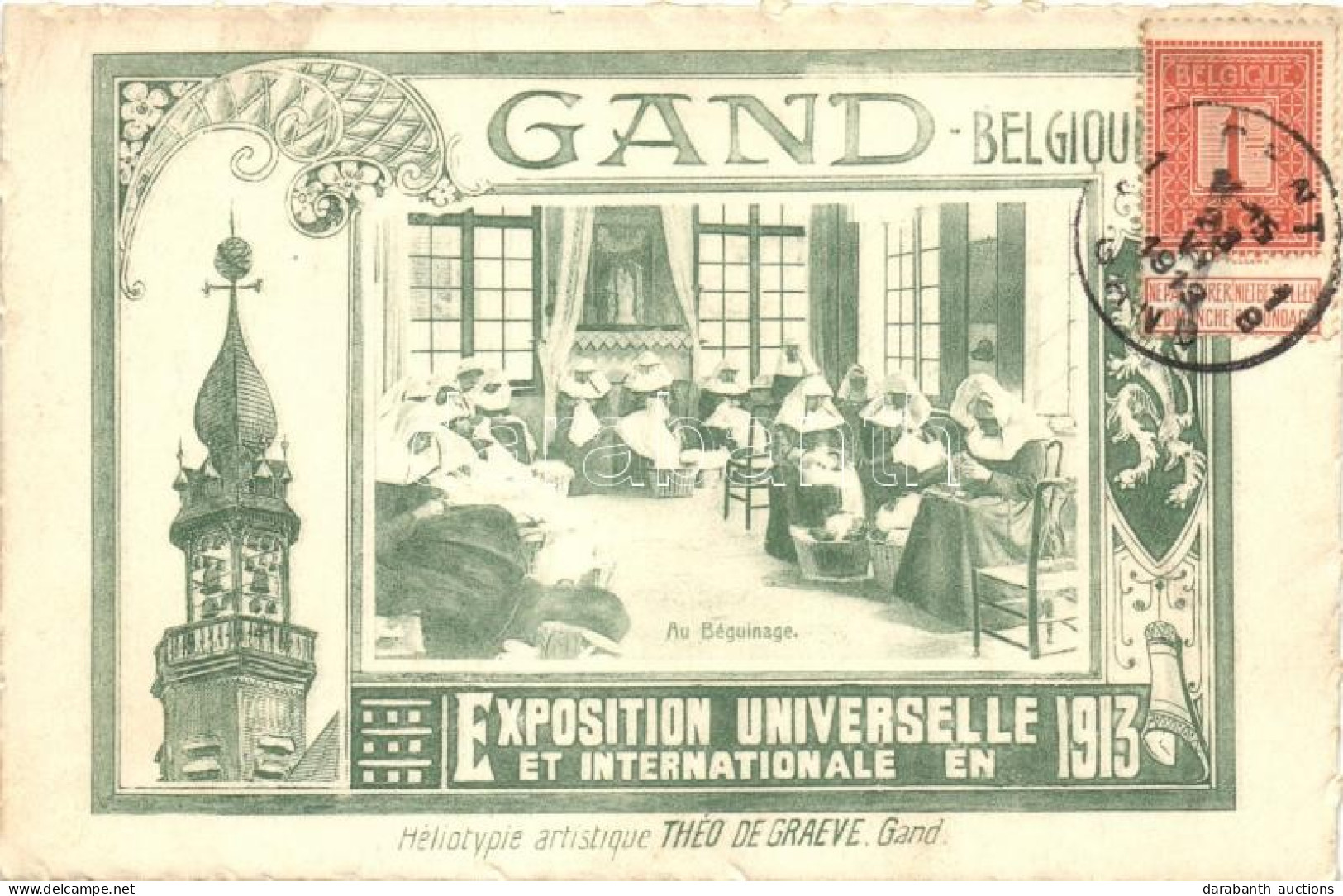 T2 1913 Ghent, Gand; Exposition Universelle, Béguinagem Interior, Nuncs - Non Classés