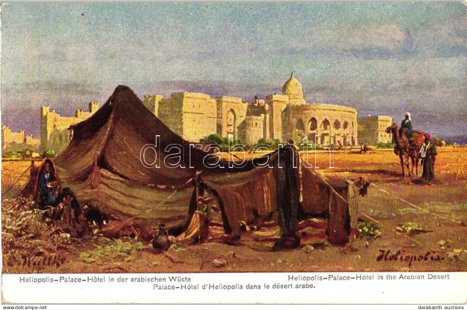 * T2 Heliopolis, Palace Hotel In The Arabian Desert, Artist Signed - Non Classés