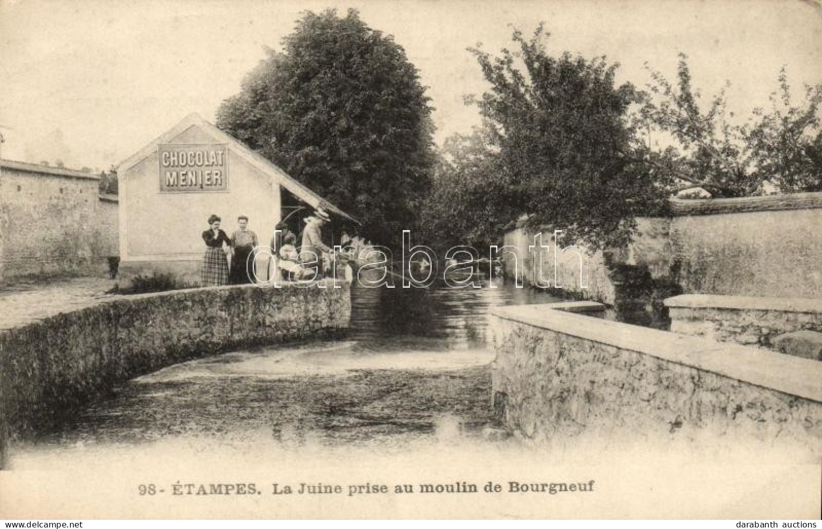 * T2/T3 Étampes, La Juine Prise Au Moulin De Bourgneuf / Mill, Chocolat Menier Shop (EK) - Sin Clasificación