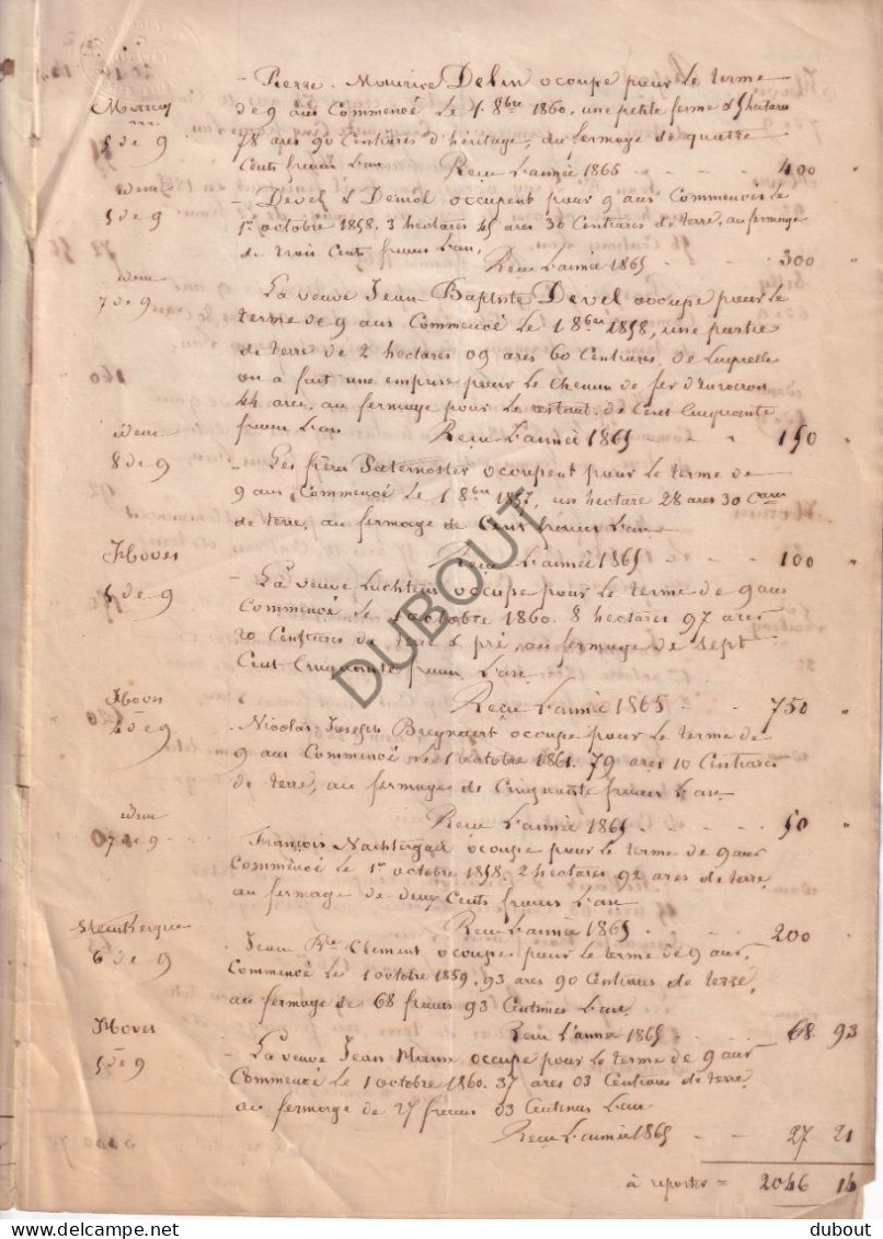 Lembeek Enz  /Mechelen - Manuscript 1865 - Familie De Meester/Limnander De Nieuwenhove (V3029) - Manuscripts