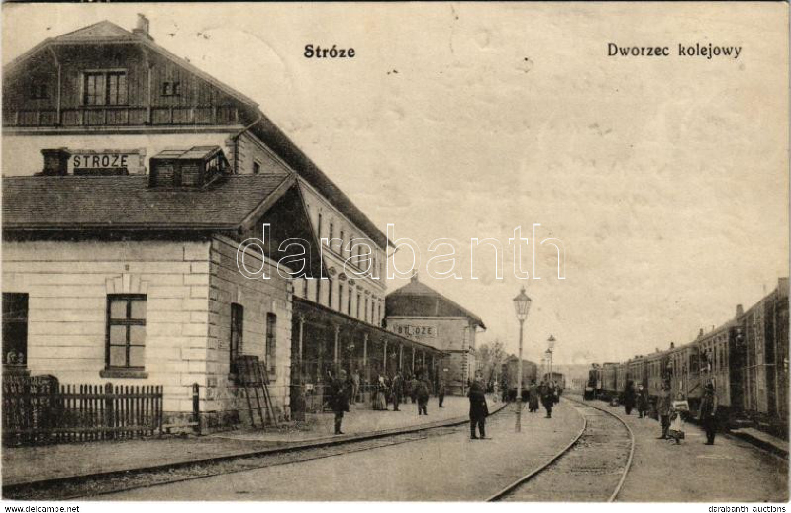 T2/T3 1914 Stróze, Dworzec Kolejowy / Railway Station, Locomotive, Train (EK) - Unclassified